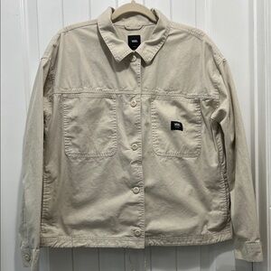 Vans Ground Work Oatmeal Khaki Shacket Shirt Jacket Size L